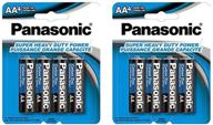 🔋 21supply 8x panasonic aa batteries - heavy duty double a 1.5v carbon zinc - 4pk x 2 - black - long-lasting power solution! logo