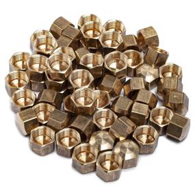 img 4 attached to 🔧 Pack of 60 Brass Compression Cap Stop Valve Caps by LTWFITTING - 3/8-Inch Brass Compression Fitting