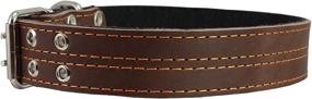 img 2 attached to 🐾 Genuine Leather Dog Collar, Brown with Padding, 1.5" Width. Designed for 14"-18" Neck Size, Ideal for Medium Breeds