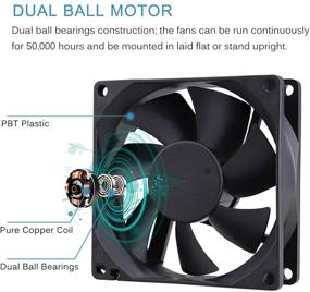 img 2 attached to High Speed Big Airflow 8cm 80mm x 80mm x 25mm DC Cooling Fan - GDSTIME 4500RPM, Dual Ball Bearing, 12V, Brushless