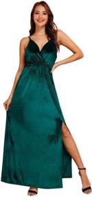 img 4 attached to Christmas Velvet Spaghetti Sleeveless Evening Women's Clothing for Dresses