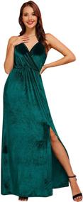 img 3 attached to Christmas Velvet Spaghetti Sleeveless Evening Women's Clothing for Dresses