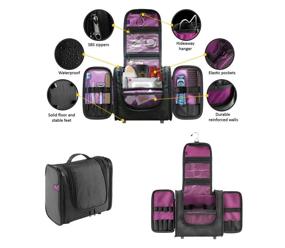 img 2 attached to 🎁 Spacious Hanging Travel Toiletry Bag for Women and Men - Makeup & Travel Organizer Kit - Ideal Gift!