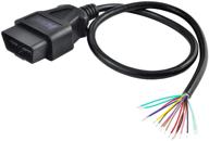 🔌 ikkegol 16 pin j1962 obd2 obd-ii male connector to open plug wire, obd diagnostic extension cable pigtail - diy (60cm, 24 inch, 2ft) logo