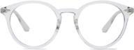 👓 sojos classic round blue light blocking computer glasses sj2069 with clear lens logo