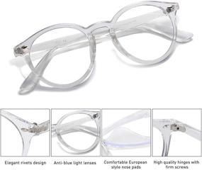 img 2 attached to 👓 SOJOS Classic Round Blue Light Blocking Computer Glasses SJ2069 with Clear Lens