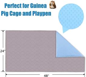 img 3 attached to 🐹 2-Pack Guinea Pig Fleece Cage Liners - Washable, Waterproof, and Reusable Bedding for Small Animals - Anti-Slip, Super Absorbent Pee Pads - 24"x 48