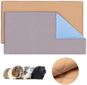 img 4 attached to 🐹 2-Pack Guinea Pig Fleece Cage Liners - Washable, Waterproof, and Reusable Bedding for Small Animals - Anti-Slip, Super Absorbent Pee Pads - 24"x 48