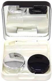 img 1 attached to 👝 Компактный и стильный набор для хранения контактных линз Honbay Fashion Travel с зеркалом - черный