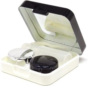 img 2 attached to 👝 Компактный и стильный набор для хранения контактных линз Honbay Fashion Travel с зеркалом - черный
