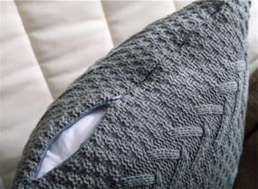 img 1 attached to 🛏️ Cozy and Stylish Double Cable Knit Pillow Case - Perfect for Bed or Couch - 18" X 18
