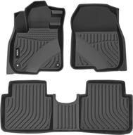 viwik all weather custom floor mats for 2017-2021 cr-v | full set - 1st and 2nd row front & rear | tpe black | automotive floor liners logo