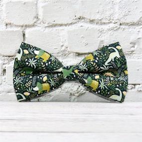 img 2 attached to 🦖 JIUJIA Jungle Dinosaur Dog Bow Tie: Stylish, Detachable Bowtie & Adjustable Collar for Small, Medium & Large Dogs (L, 14-21inch)