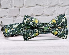 img 1 attached to 🦖 JIUJIA Jungle Dinosaur Dog Bow Tie: Stylish, Detachable Bowtie & Adjustable Collar for Small, Medium & Large Dogs (L, 14-21inch)