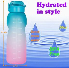 img 2 attached to 💧 Goothdurs 24oz/50oz Motivational Water Bottle with Time Marker – BPA Free & Leakproof Water Tracker Bottle for Gym, Outdoor, and Office Use