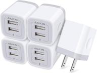 🔌 【5-pack】 fast charging usb wall charger plug, power adapter cube with 2 port charge for iphone 12 se, 11pro max, samsung galaxy, lg, ipad, x, 8, 7,6 plus - quick chargers box (cargador) logo