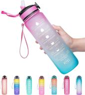 💧 giotto 32oz leakproof bpa free water bottle with time marker & straw - stay hydrated for fitness and outdoor enthusiasts logo