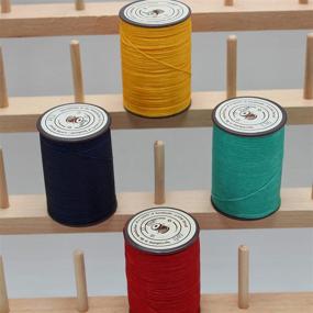 img 2 attached to 🧵 Optimized: Flat Waxed Thread for Leather Craft, Upholstery, Bookbinding, and Shoe Repair - 150D/0.8mm/400Yards, Includes Needles