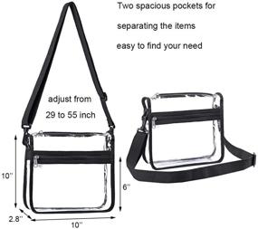 img 1 attached to 👜 Stadium-Approved Clear Crossbody Purse Bag with Adjustable Strap - Perfect for Women and Men; Includes Front Pocket and Gym-Ready Design