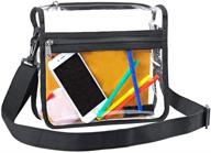 👜 stadium-approved clear crossbody purse bag with adjustable strap - perfect for women and men; includes front pocket and gym-ready design logo