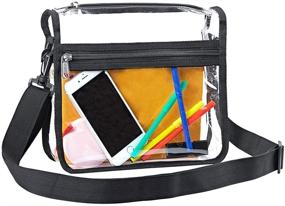 img 4 attached to 👜 Stadium-Approved Clear Crossbody Purse Bag with Adjustable Strap - Perfect for Women and Men; Includes Front Pocket and Gym-Ready Design