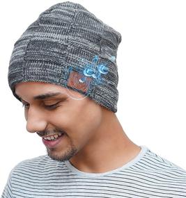 img 1 attached to Улучшите опыт прослушивания музыки с помощью Bluetooth-шапки 5.0: стереодинамики HD, готовые к зиме