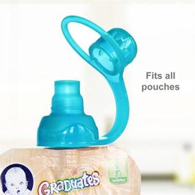 img 3 attached to ChooMee SoftSip Food Pouch Top: Baby Led Weaning with No Spill Flow Control Valve - 100% Silicone, BPA Free (2CT Orange Aqua)