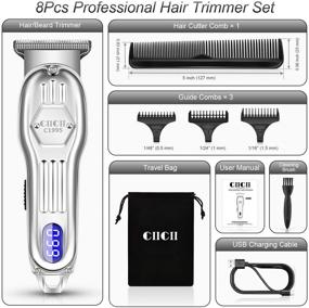 img 2 attached to 💇 Cordless T-Blade Trimmer for Men - CIICII Mini Hair Clippers Set (8Pcs Rechargeable) Home Barber Haircut Kit with Travel Bag - Ideal Gift