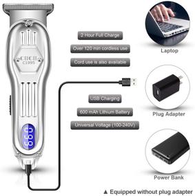 img 1 attached to 💇 Cordless T-Blade Trimmer for Men - CIICII Mini Hair Clippers Set (8Pcs Rechargeable) Home Barber Haircut Kit with Travel Bag - Ideal Gift