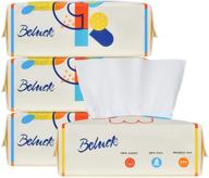 beluck soft dry wipe: 100% cotton tissues for sensitive skin - unscented, lint free face towels - wet/dry use for baby washcloths, facial cleansing, makeup removing, surface cleaning (400 count) logo