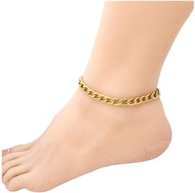 img 3 attached to Fashion 21 Stainless Steel Chain Anklet for Women and Girls - Adjustable Ankle Bracelet Jewelry