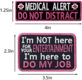 img 2 attached to 🐾 Service Dog Medical Alert Vest/Harnesses - Concealed Disabilities Awareness - Morale Tactical Patch - Embroidered Badge - Fastener Hook & Loop Emblem, 6 Pcs, Pink