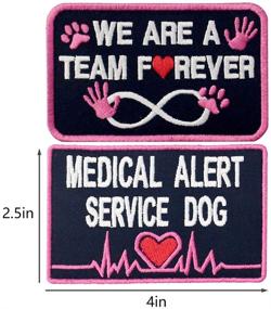 img 3 attached to 🐾 Service Dog Medical Alert Vest/Harnesses - Concealed Disabilities Awareness - Morale Tactical Patch - Embroidered Badge - Fastener Hook & Loop Emblem, 6 Pcs, Pink