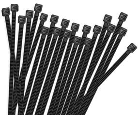 img 4 attached to 100pcs Heavy Duty 8 Inch Cable Zip Ties by HMROPE - Premium Black Nylon Self-Locking Wire Ties with 50 Pounds Tensile Strength for Indoor and Outdoor Use
