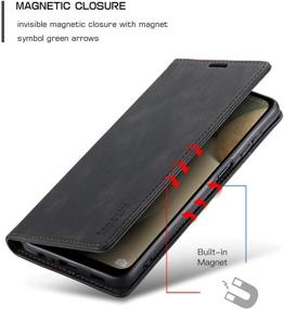 img 1 attached to Samsung Blocking Kickstand Magnetic Leather Cell Phones & Accessories for Cases, Holsters & Clips