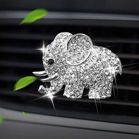 img 2 attached to 💎 Dazzling Bling Diamond Elephant Vent Clips for Car Air Fresheners - Decorative Interior Accessories for Car's Air Conditioning Outlet (Silver)