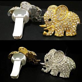 img 1 attached to 💎 Dazzling Bling Diamond Elephant Vent Clips for Car Air Fresheners - Decorative Interior Accessories for Car's Air Conditioning Outlet (Silver)