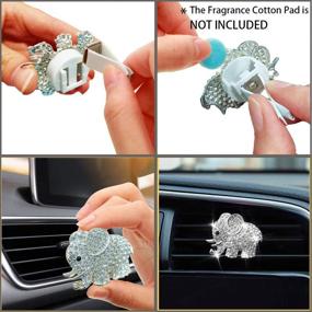 img 3 attached to 💎 Dazzling Bling Diamond Elephant Vent Clips for Car Air Fresheners - Decorative Interior Accessories for Car's Air Conditioning Outlet (Silver)