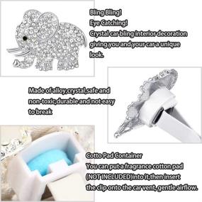 img 4 attached to 💎 Dazzling Bling Diamond Elephant Vent Clips for Car Air Fresheners - Decorative Interior Accessories for Car's Air Conditioning Outlet (Silver)