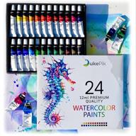 🎨 vivid & fade-free: premium 24-tube water coloring paint set - ideal for novice to professional painters - non-toxic & acid-free - 12ml x 24 tubes логотип