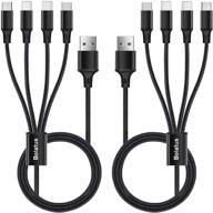 🔌 4 in 1 multi charging cable 6ft - bolatus universal usb cord with type c/micro usb connector for phone -black logo