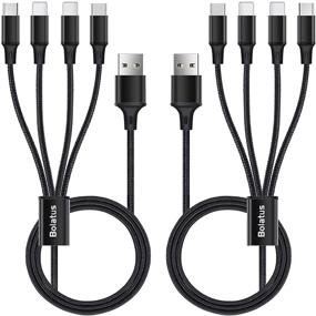 img 4 attached to 🔌 4 in 1 Multi Charging Cable 6FT - Bolatus Universal USB Cord with Type C/Micro USB Connector for Phone -Black