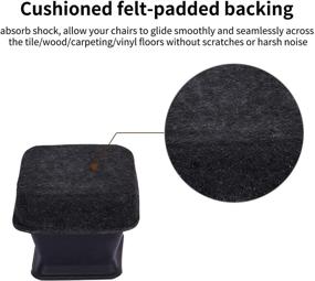 img 2 attached to Ezprotekt 24-Pack Square Furniture Pads with Silicone Chair Foot Cups & Felt Pads - Floor Protection for Furniture Legs (Black, 25mm to 30mm Diameter)