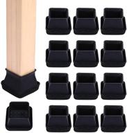 ezprotekt 24-pack square furniture pads with silicone chair foot cups & felt pads - floor protection for furniture legs (black, 25mm to 30mm diameter) logo