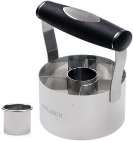 img 4 attached to 🍩 HULISEN Donut Cutter and Biscuit Cutter Set - 3.5 inch Stainless Steel Doughnut Cutter with Soft Grip Handle - Professional Baking Tools in a Gift Package