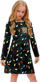 img 2 attached to 🎄 BesserBay Christmas Sleeve Crewneck Pocket Girls' Clothing: Festive Fashion for Little Ones"