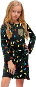 img 4 attached to 🎄 BesserBay Christmas Sleeve Crewneck Pocket Girls' Clothing: Festive Fashion for Little Ones"