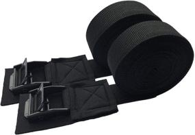 img 4 attached to Ikerall 11FT Black Pair Padded Cam Lock Buckle Tie Down Strap - Cargo Straps for Moving Appliances, Lawn Equipment, Motorcycle, SUP, Kayak, Surfboard, Surf Rack