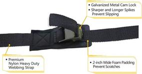 img 3 attached to Ikerall 11FT Black Pair Padded Cam Lock Buckle Tie Down Strap - Cargo Straps for Moving Appliances, Lawn Equipment, Motorcycle, SUP, Kayak, Surfboard, Surf Rack