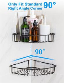 img 3 attached to 🛁 JARLINK 2-Pack Corner Shower Caddy with 8 Adhesives, No Drill Installation, SUS304 Stainless Steel Wall Mounted Bathroom Shower Shelf, Hanging Storage Rack for Toilet Dorm Kitchen, Brown